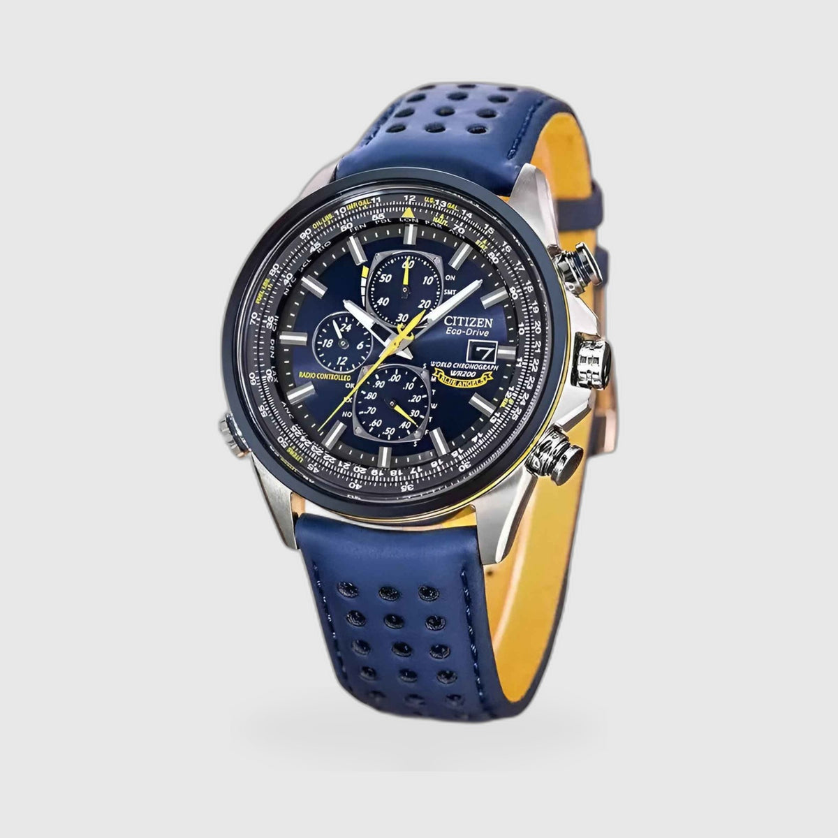 Watch : Montre Chronographe Homme MultiSteel 42mm – Acier Argenté, Cadran Bleu dans de Marche Lino