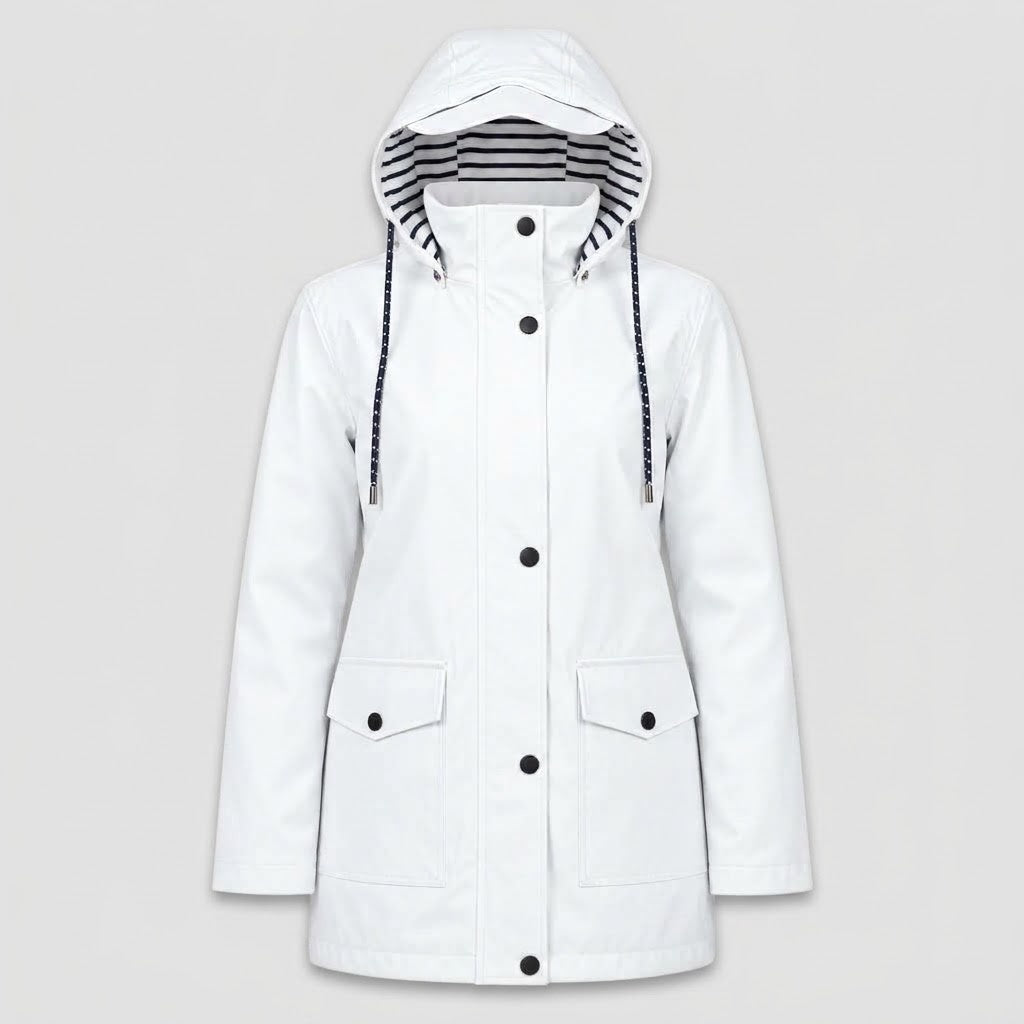 Jackets : Veste Légère à Capuche Femme avec Doublure Rayée dans de Roselva
