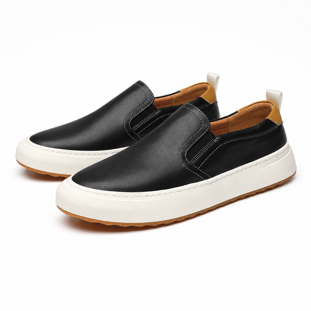 : Mocassin homme cuir - Style estival et confort respirant dans Noir de Marche Lino