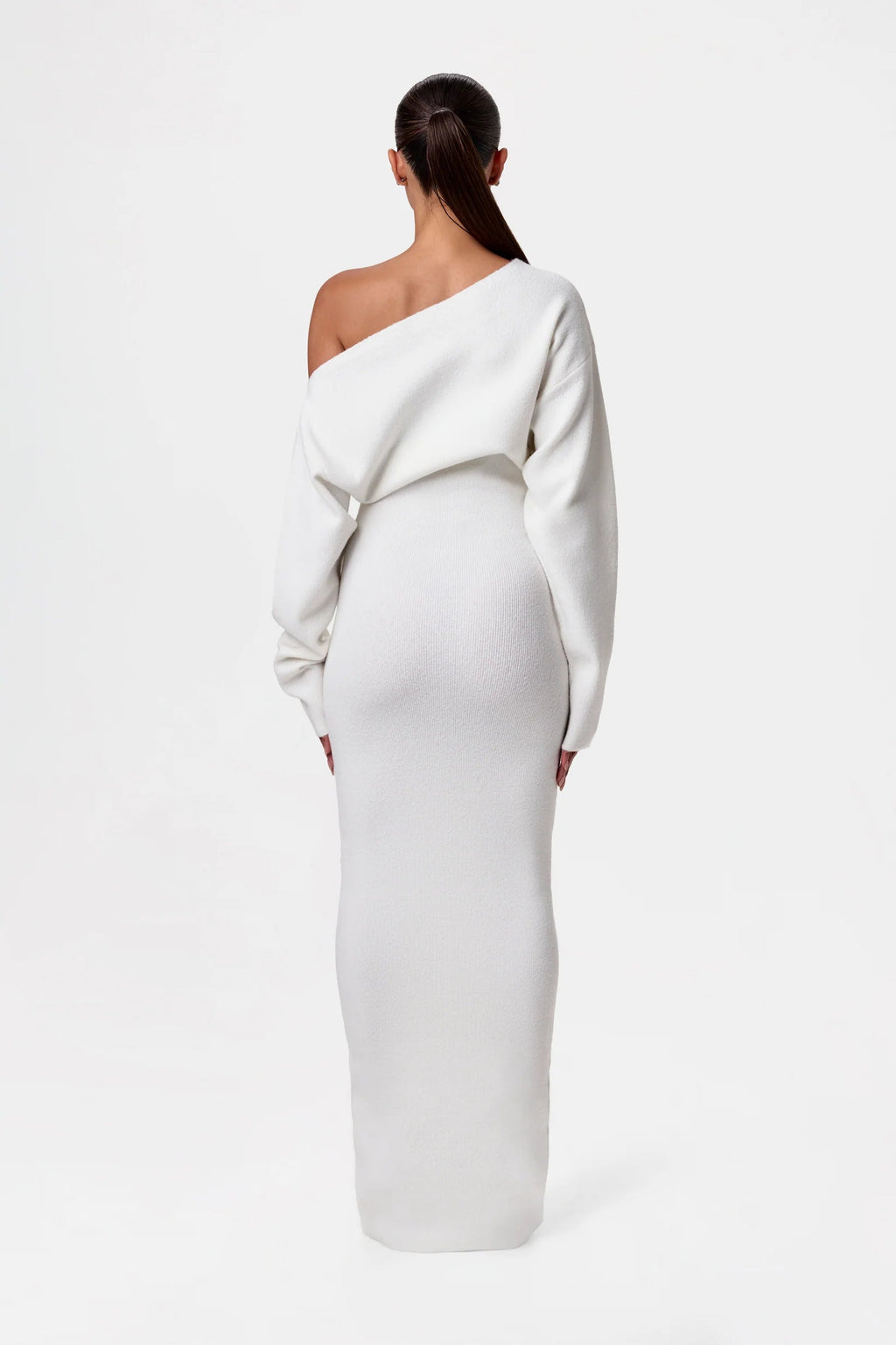 Maxi Dress : Robe longue maille femme - Asymétrique, manches longues dans de Marche Lino