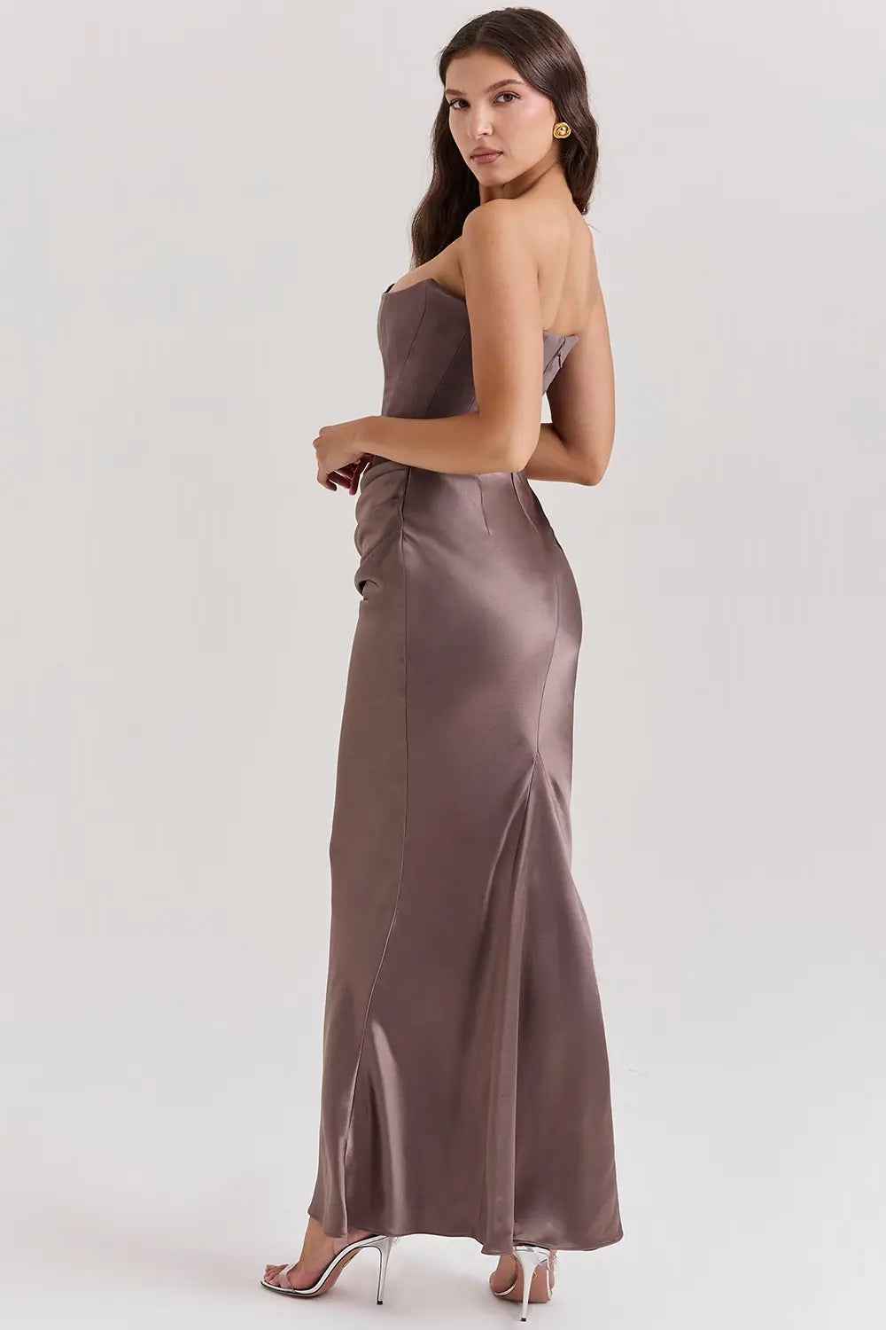 Maxi Dress : Maxi-robe bustier femme - Taille froncée, style chic dans de Marche Lino