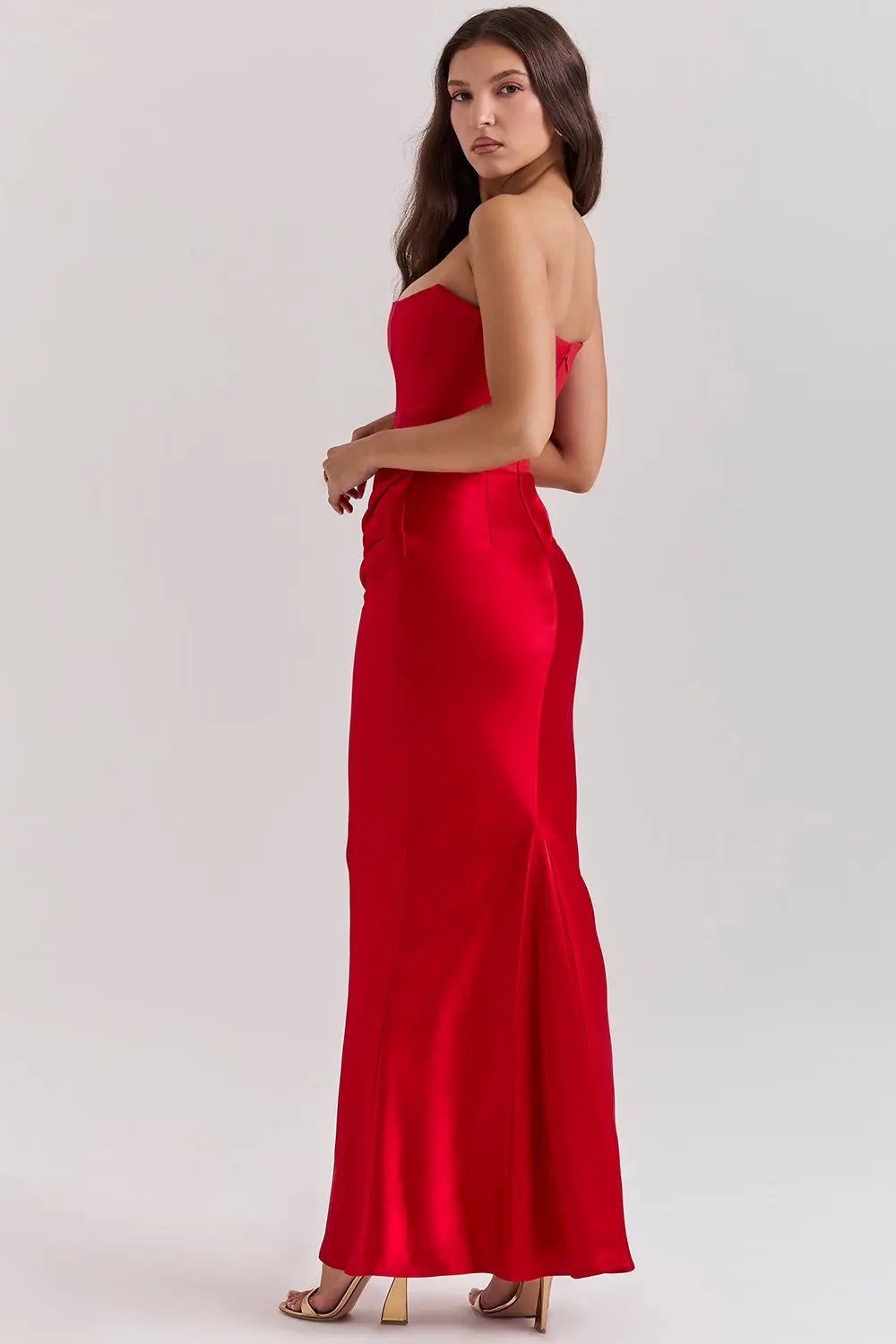 Maxi Dress : Maxi-robe bustier femme - Taille froncée, style chic dans de Marche Lino