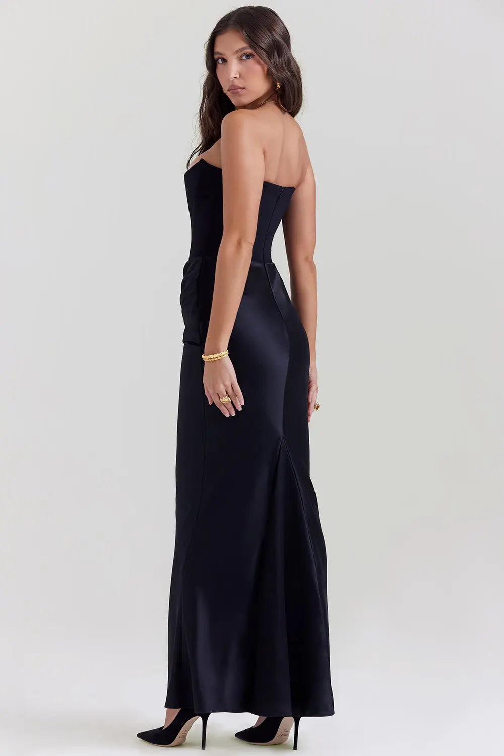 Maxi Dress : Maxi-robe bustier femme - Taille froncée, style chic dans de Marche Lino