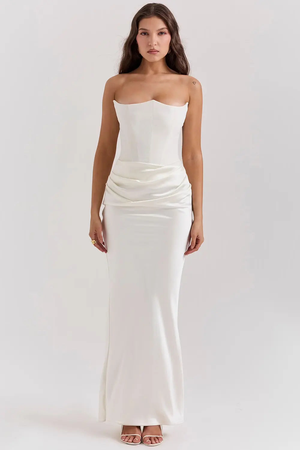 Maxi Dress : Maxi-robe bustier femme - Taille froncée, style chic dans de Marche Lino