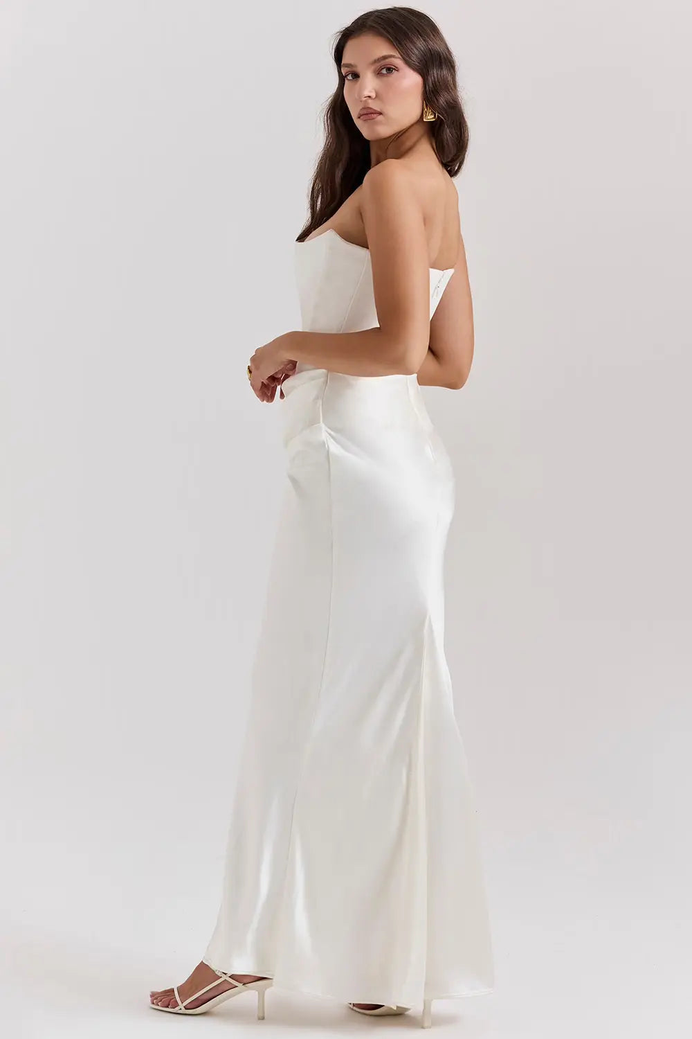 Maxi Dress : Maxi-robe bustier femme - Taille froncée, style chic dans de Marche Lino
