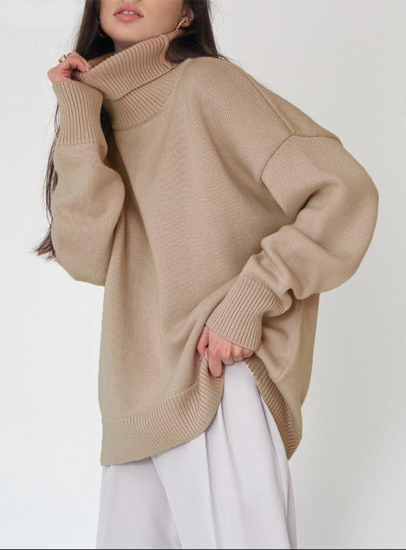 Women's Pullover : Pull à col roulé montant pour femme avec poignets élastiques dans de Marche Lino