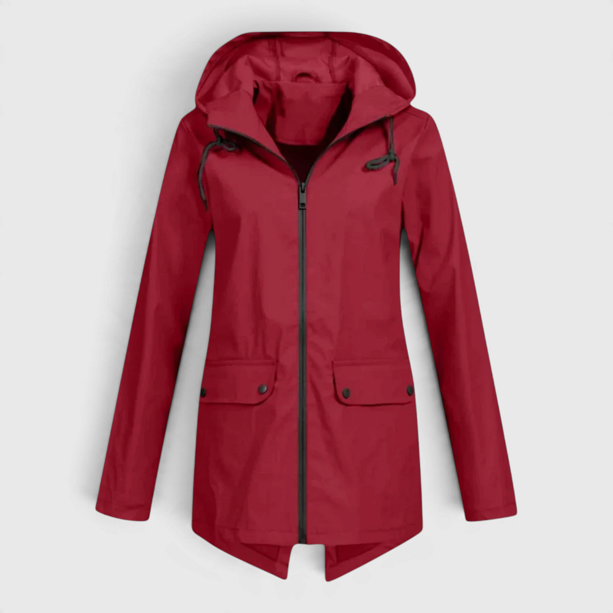 Coat : Parka pour Femme à Capuche Cordon dans Rouge Bordeaux de Marche Lino