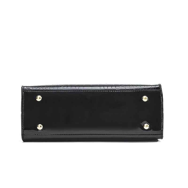 Handbag : Sac à main femme cuir véritable brillant – Grand, élégant et chic dans de Marche Lino