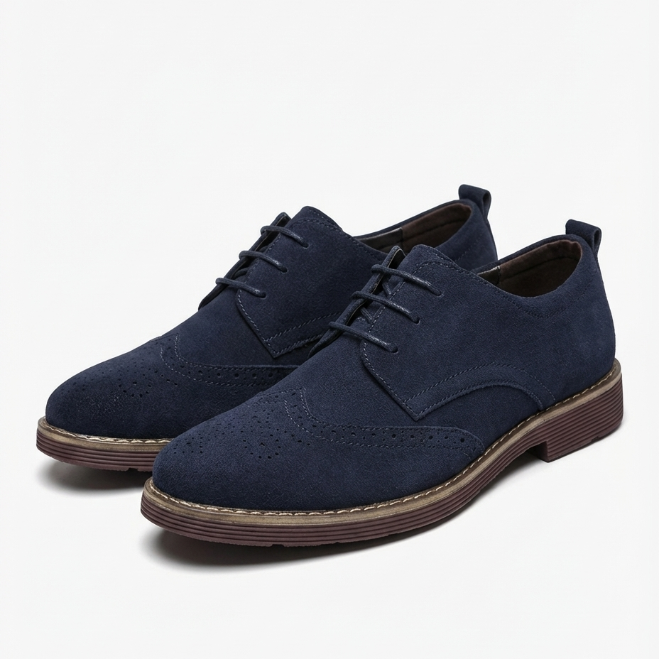 Chaussure : Derbies perforés pour homme dans Bleu de Marche Lino