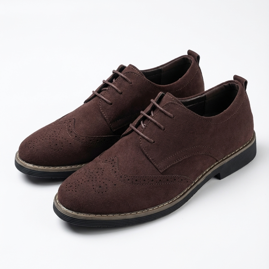 Chaussure : Derbies perforés pour homme dans Marron de Marche Lino