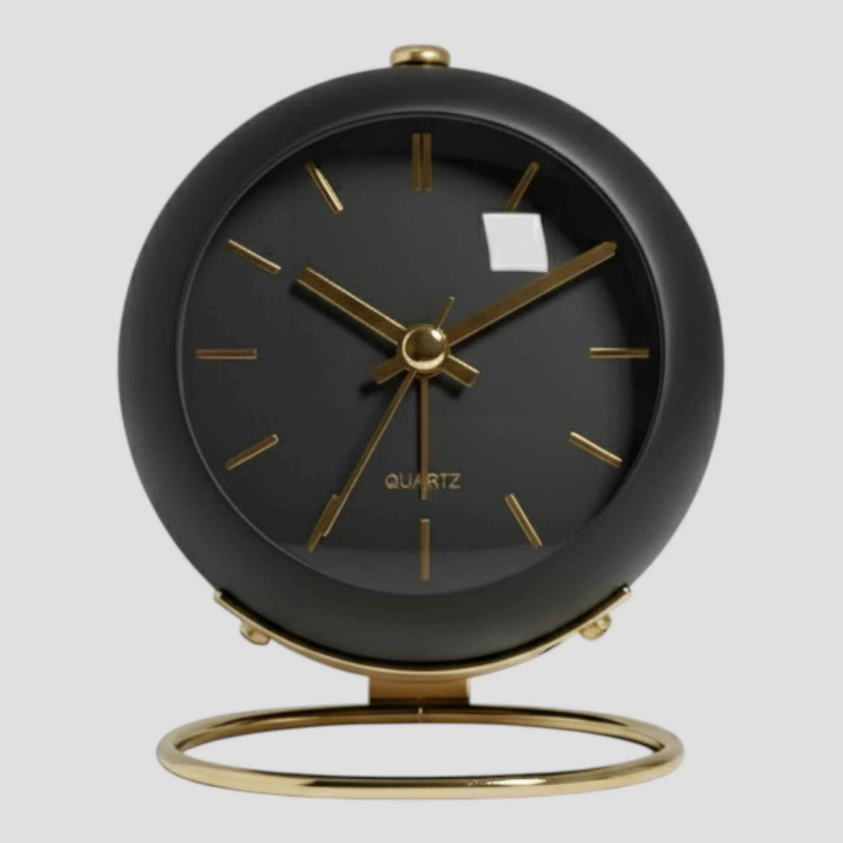 Horloges : Réveil de Bureau Quartz Silencieux Vintage - Horloge de Table Rétro pour Chambre/Bureau dans Noir de Marche Lino