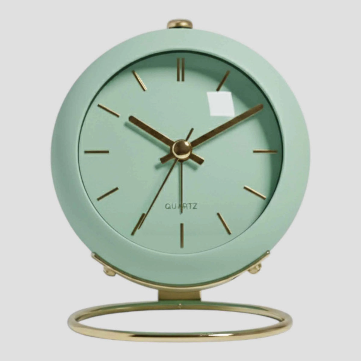 Horloges : Réveil de Bureau Quartz Silencieux Vintage - Horloge de Table Rétro pour Chambre/Bureau dans Vert de Marche Lino