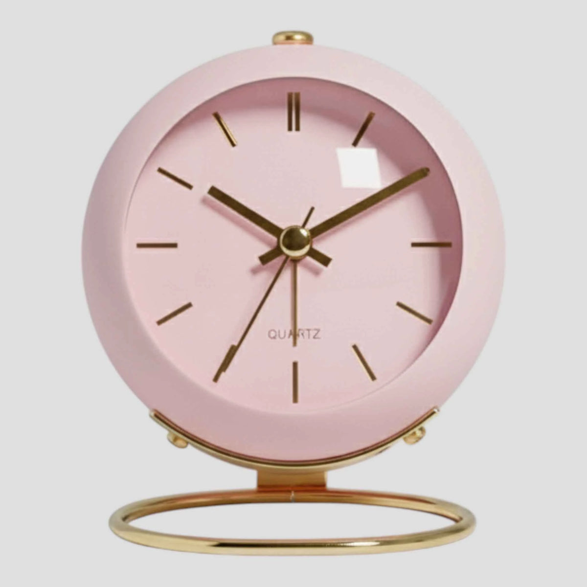 Horloges : Réveil de Bureau Quartz Silencieux Vintage - Horloge de Table Rétro pour Chambre/Bureau dans Rose de Marche Lino