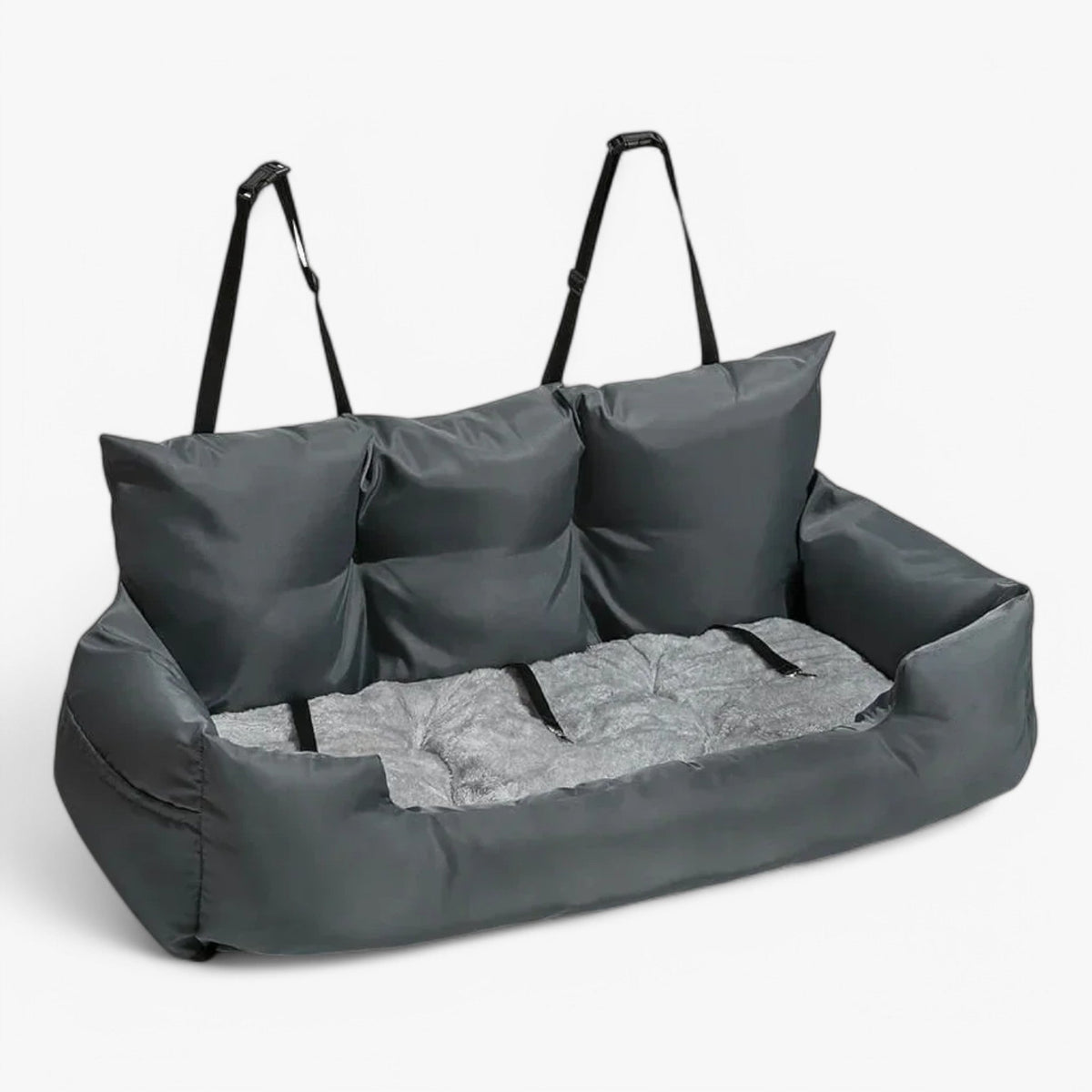 pets : Lit de luxe pour chien pour voiture Cozyride - Vert militaire dans Gris foncé de Marche Lino