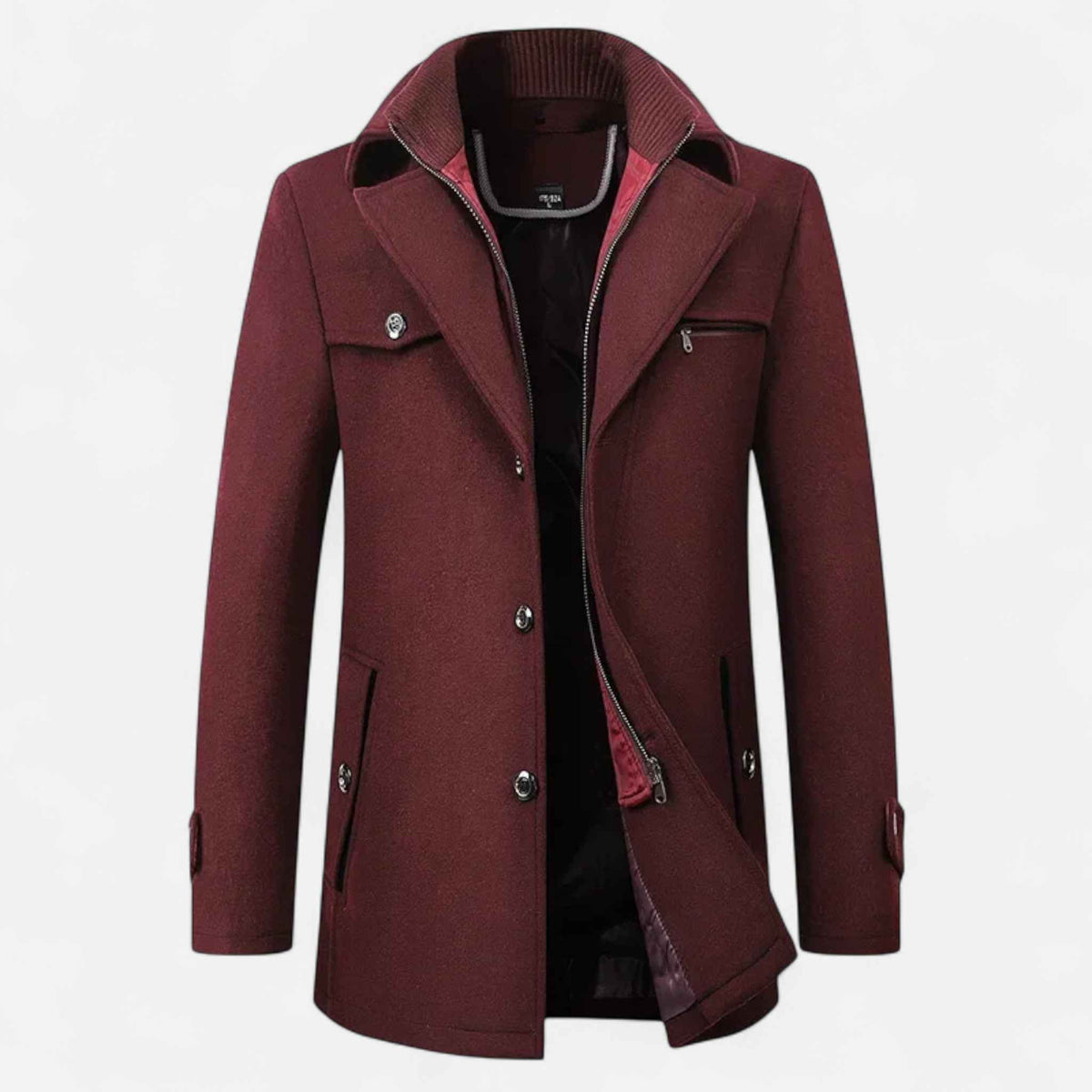 Men > Coats : Manteau Trench Homme en Laine - Double Col Zippé dans de Ancienne Monde