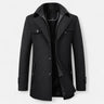 men's coat : Manteau Trench Homme en Laine - Double Col Zippé dans Noir de Ancienne Monde