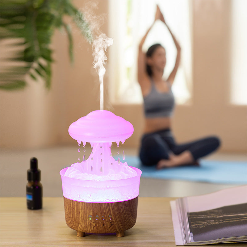 Humidifier Night Light : Lampe Humidificateur Nuage de Pluie – Lumière LED avec Son de Pluie dans de Marche Lino