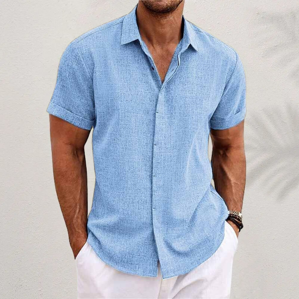 Chemise en Lin Homme Manches Courtes - Style Estival et Respirant