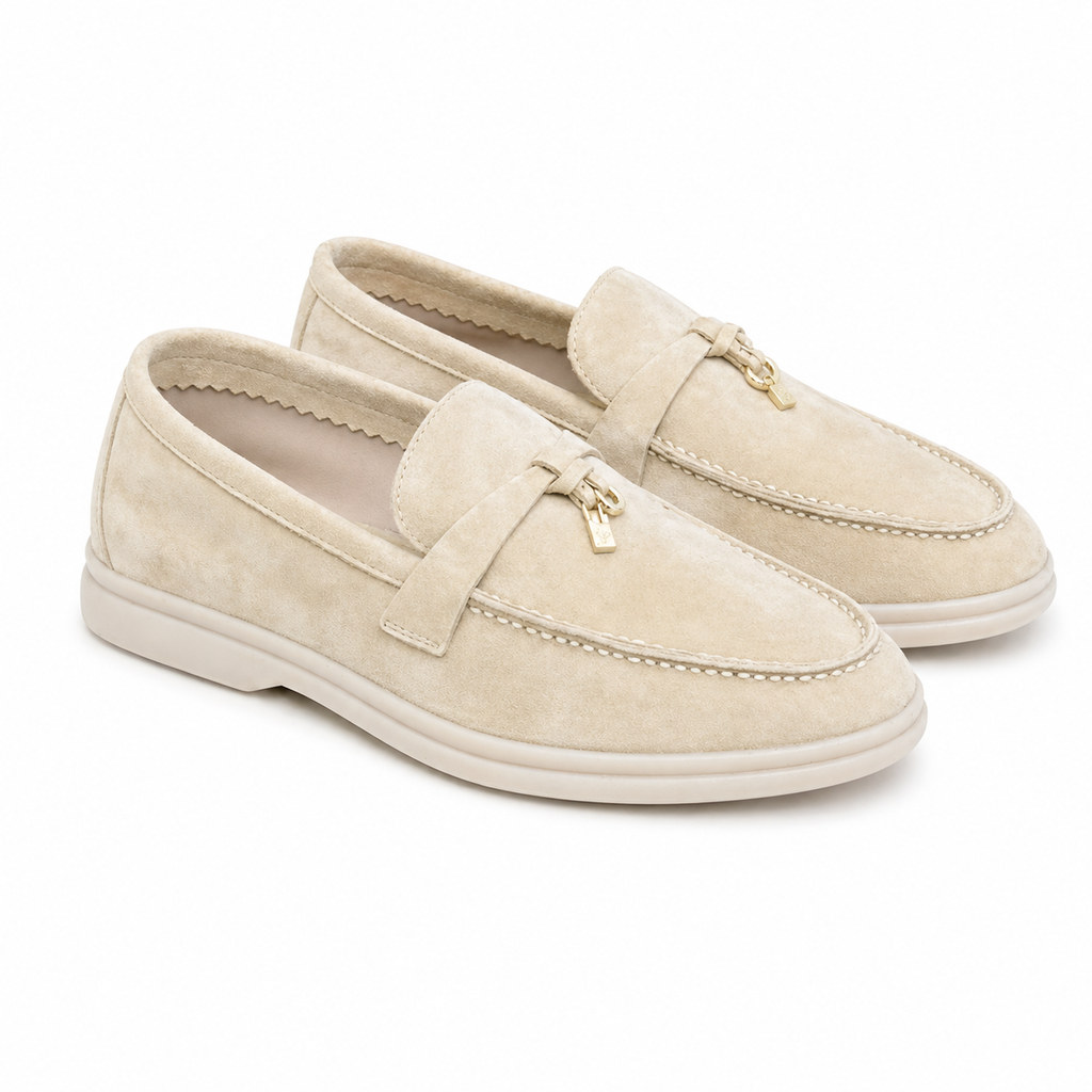 : Mocassin homme élégant - Cuir nubuck et confort estival dans Beige de Marche Lino