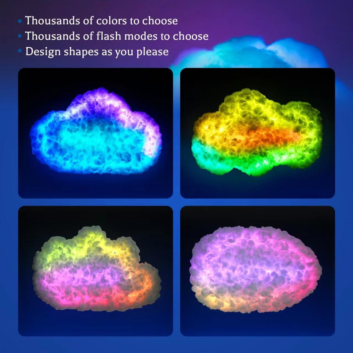 LED Cloud Light : Dream Cloud Light – Lampe LED RGB Synchronisée à la Musique dans de Marche Lino