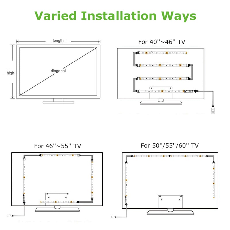 LED Strip Light : Bandeau LED Rétroéclairage TV – 16 Couleurs, USB dans de Marche Lino