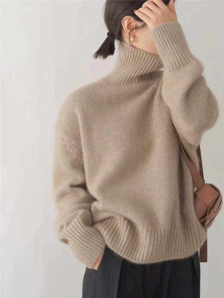 Pull en Cachemire Femme avec Col Roulé