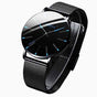 Montre homme Geneva quartz ultra-fine 40mm, acier argenté, élégante et minimaliste