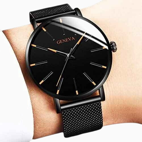 GENEVA | Montre d'affaires ultra-mince pour hommes – sobre, professionnelle et légère
