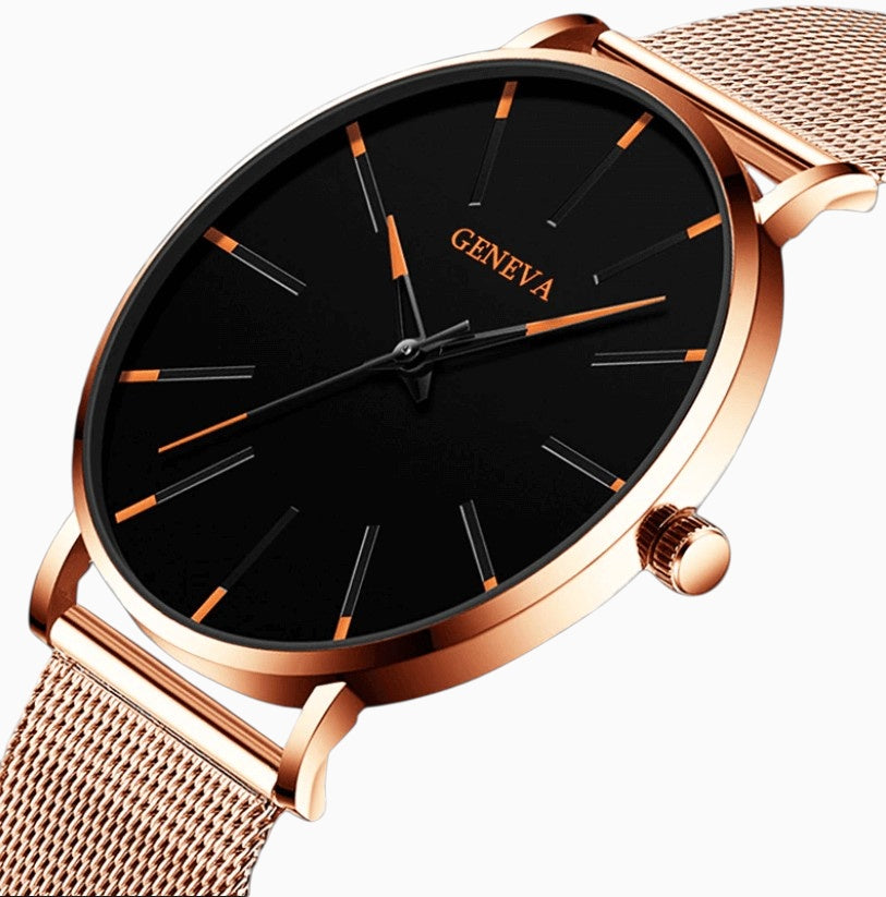 GENEVA | Montre D'affaires Ultra-mince pour Hommes Acier
