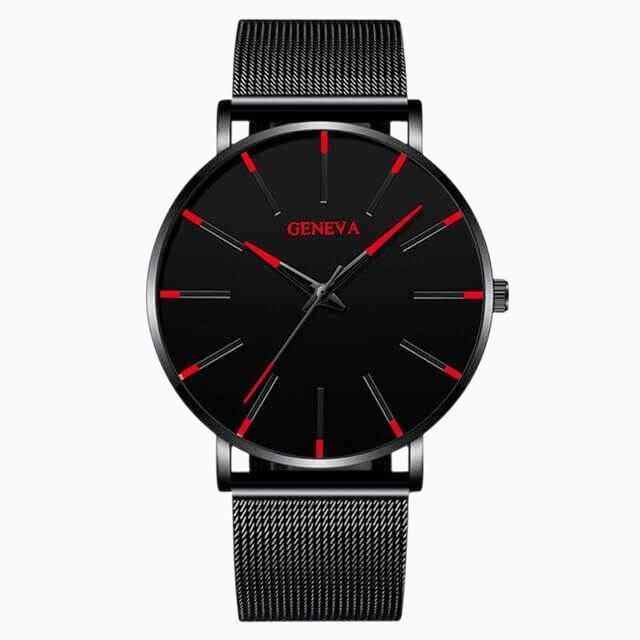 GENEVA | Montre d'affaires ultra-mince pour hommes – sobre, professionnelle et légère