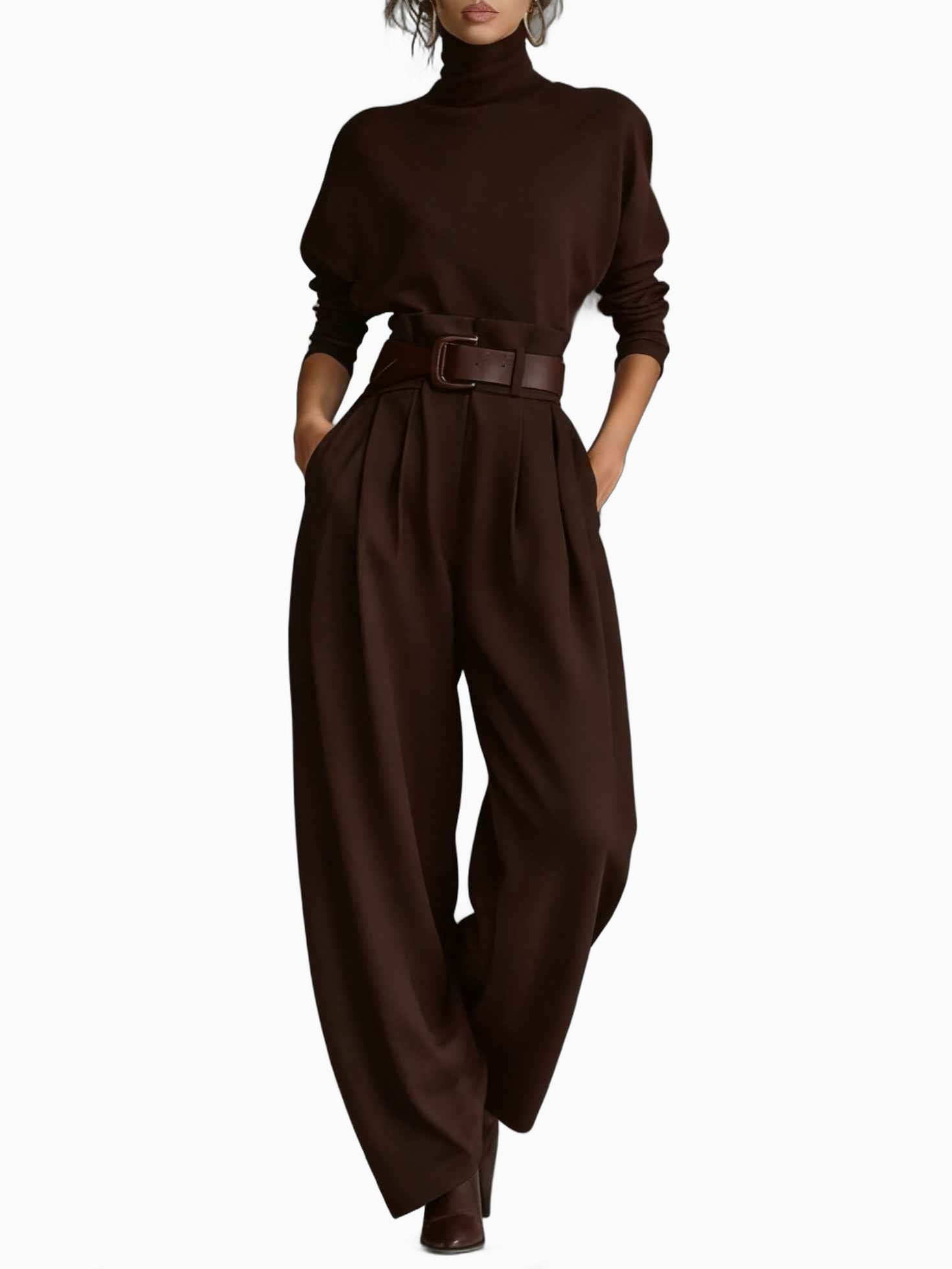 Ensemble Femme Tailleur Pantalon Noir Coton