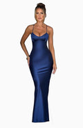 Robe Longue pour Femme en Satin Élégant, Polyester Doux, Parfaite
