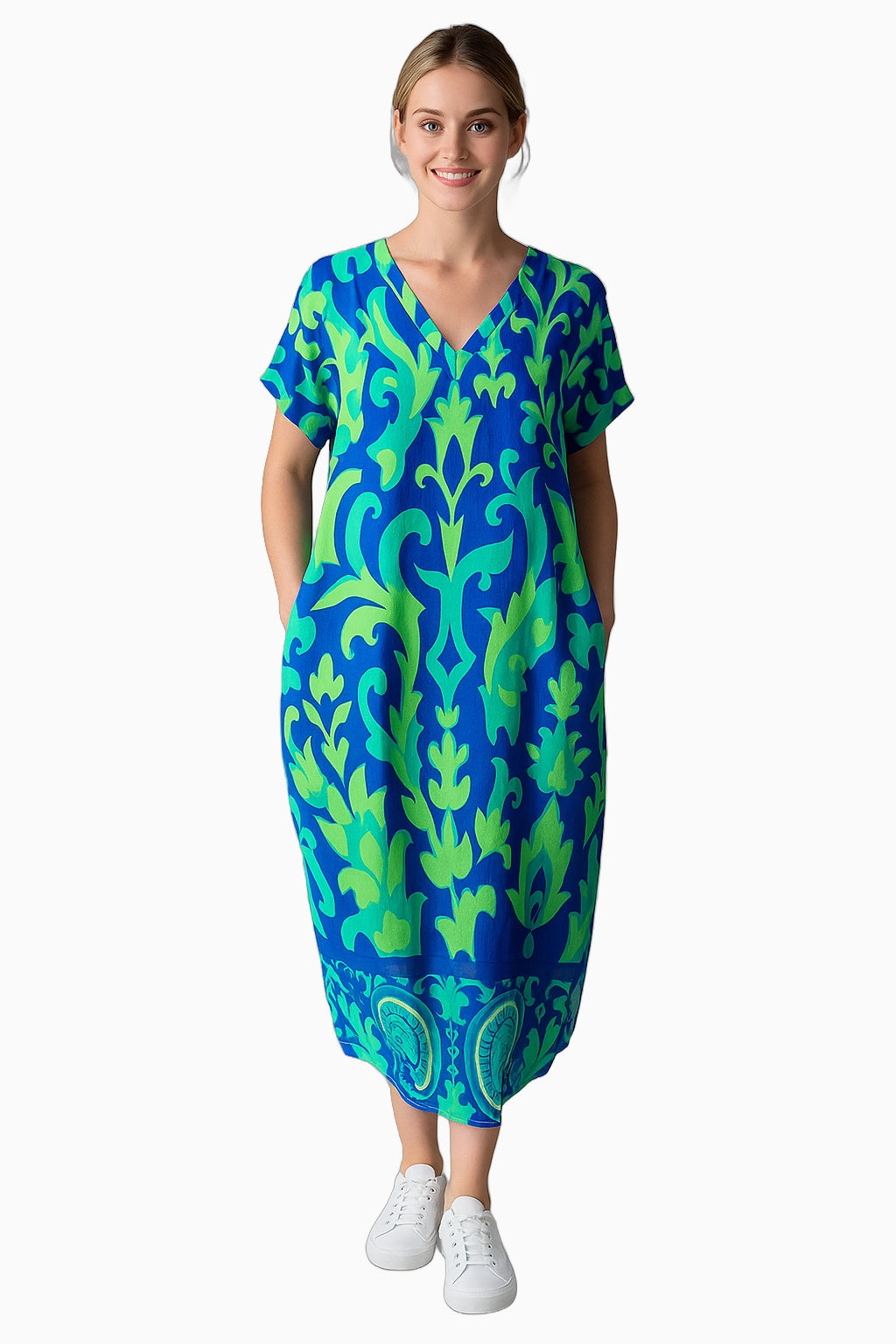Robe Midi Fleurie Élégante Femme pour Cérémonie, Fête, Cocktail - Tissu Léger, Diverses Tailles