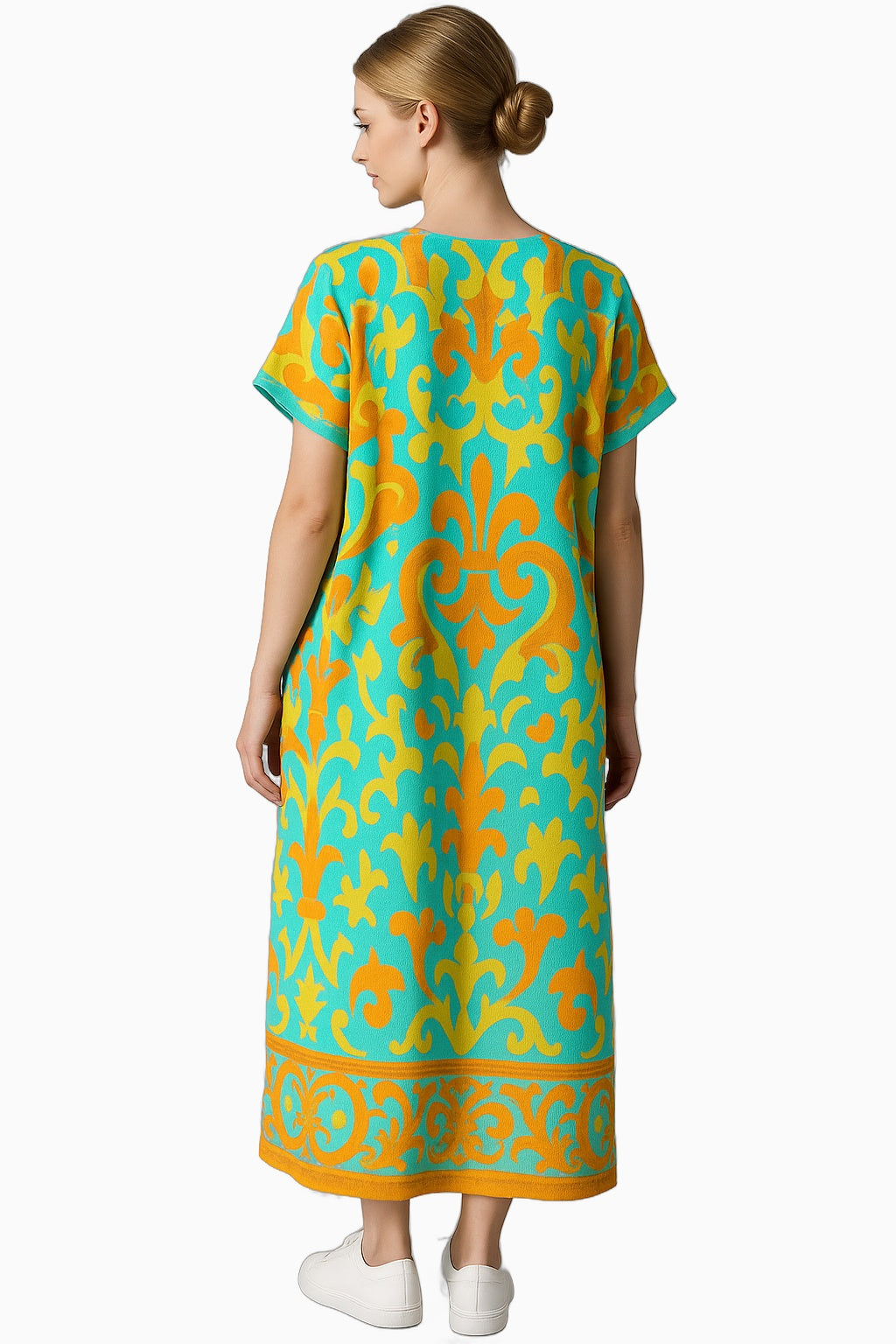 Robe Midi Fleurie Élégante Femme pour Cérémonie, Fête, Cocktail - Tissu Léger, Diverses Tailles
