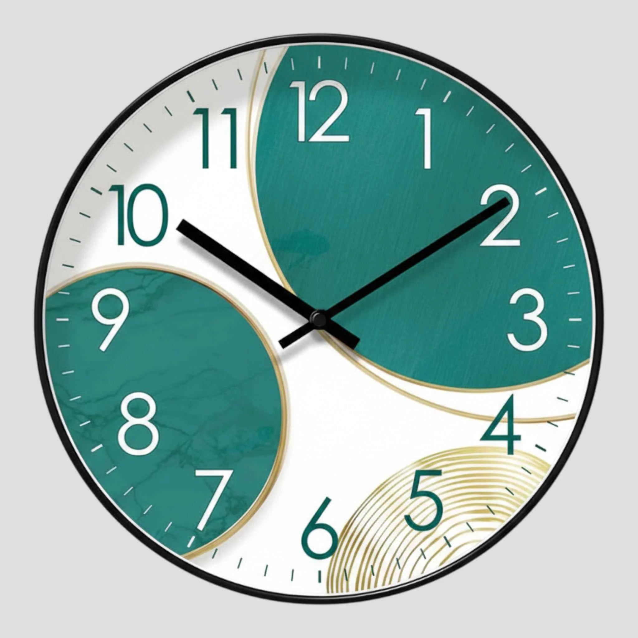 Horloges murales : Horloge Murale Motif 9 Poissons Verre - Quartz Analogique Silencieux, Ø30 Cm dans horloge murale 3 de Marche Lino
