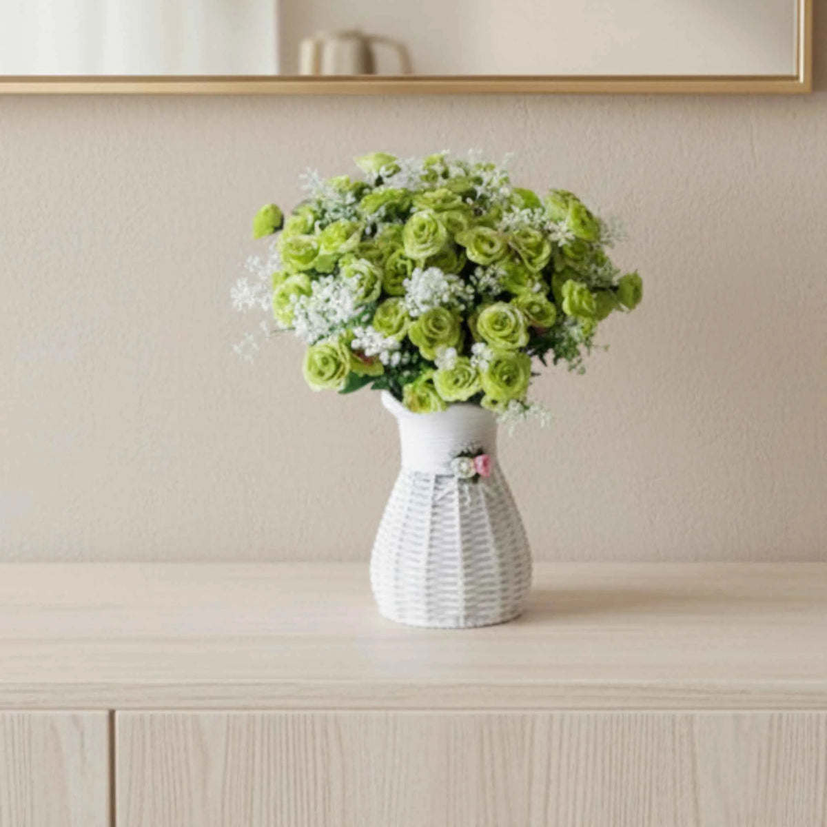 Fleurs artificielles : Bouquet Homme de Mini-roses Artificielles en Dentelle Homme dans de Marche Lino