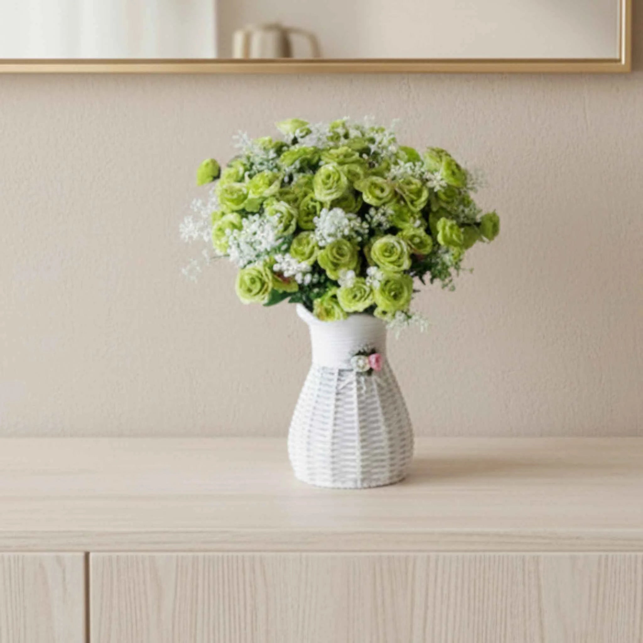 Fleurs artificielles : Bouquet Homme de Mini-roses Artificielles en Dentelle Homme dans de Marche Lino