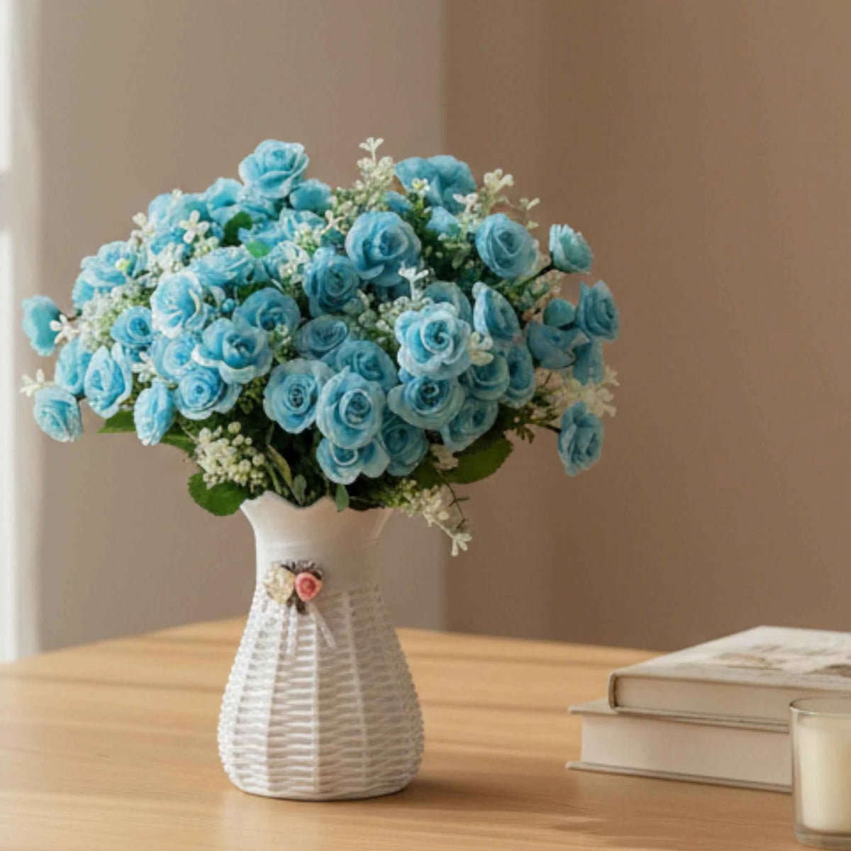 Fleurs artificielles : Bouquet Homme de Mini-roses Artificielles en Dentelle Homme dans de Marche Lino
