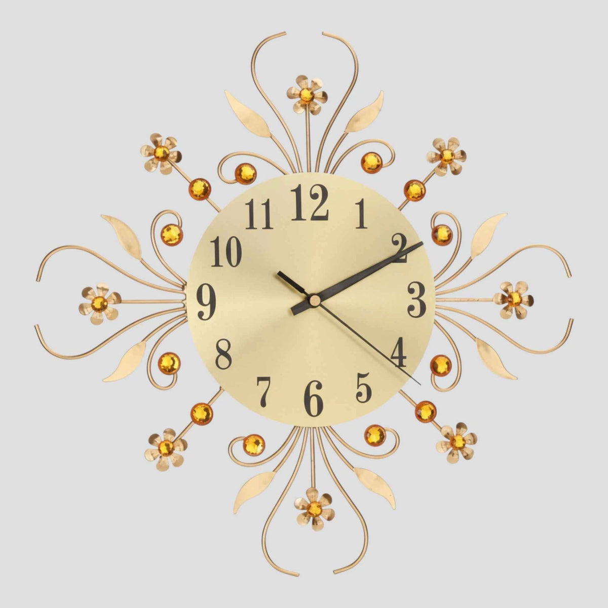 Horloges murales : Horloge Murale Silencieuse en Métal Accessoires Maison dans Doré de Marche Lino
