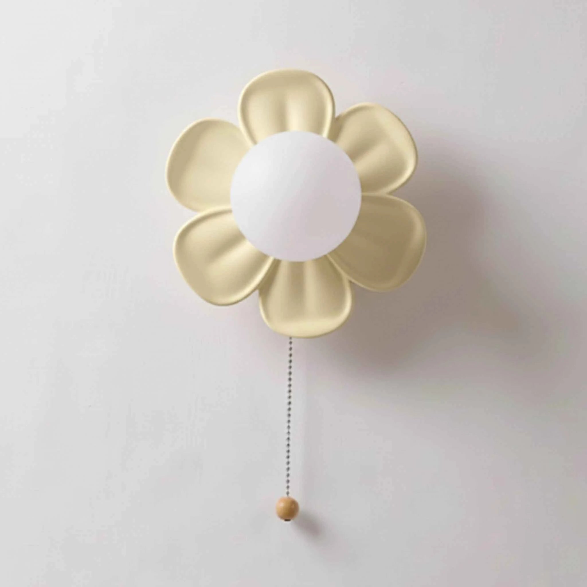 Éclairage : Applique Murale LED Fleur Design Moderne, Éclairage Intérieur Décoratif Blanc Chaud dans Jaune de Marche Lino