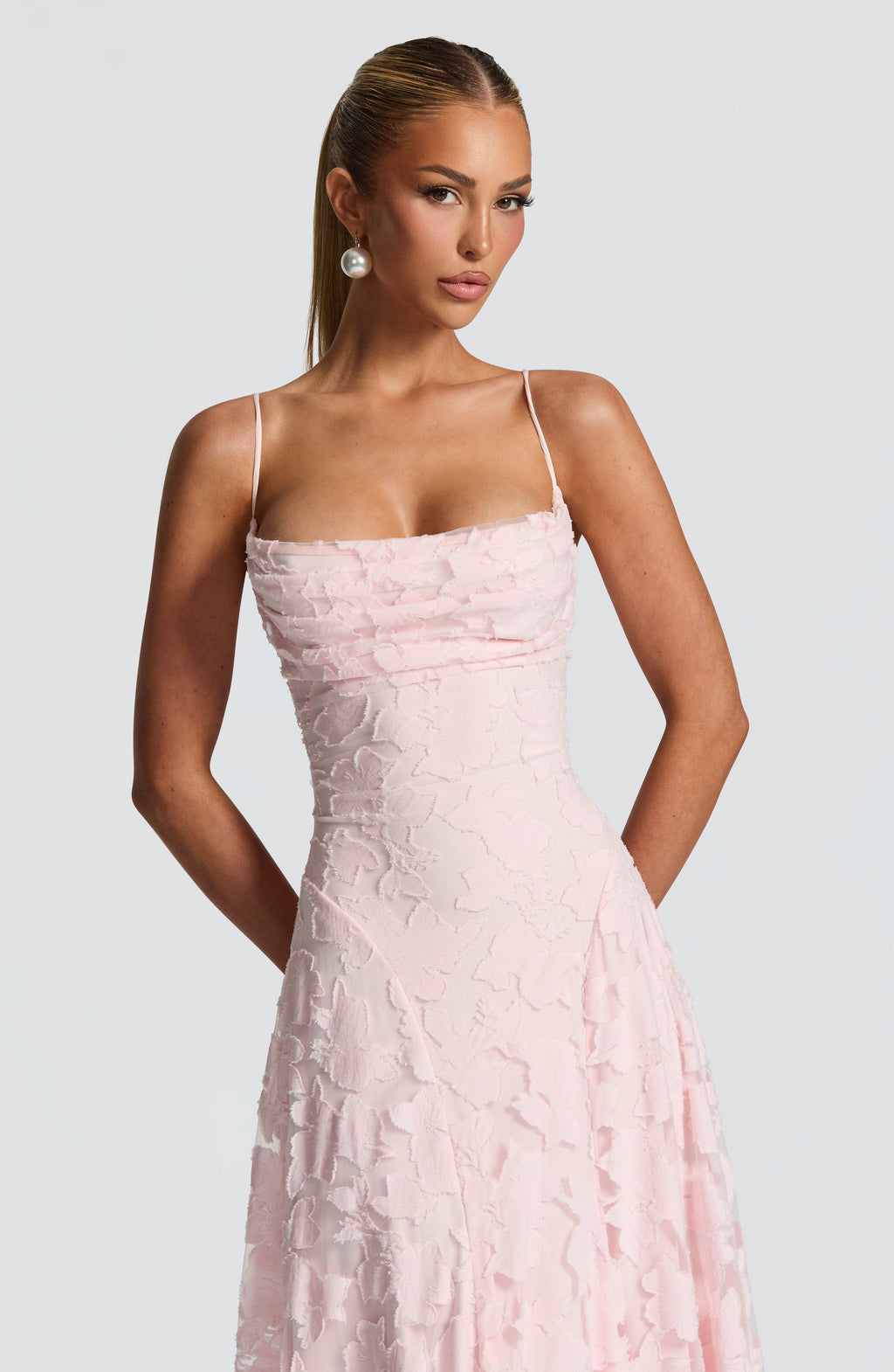 Aveline | Lang, elegant corset-kjole i blonder - glamourøs aftenkjole