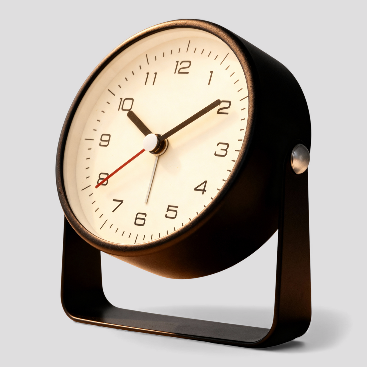 Horloges : Réveil analogique silencieux noir vintage en lin - Style rétro pour chambre à coucher dans de Marche Lino