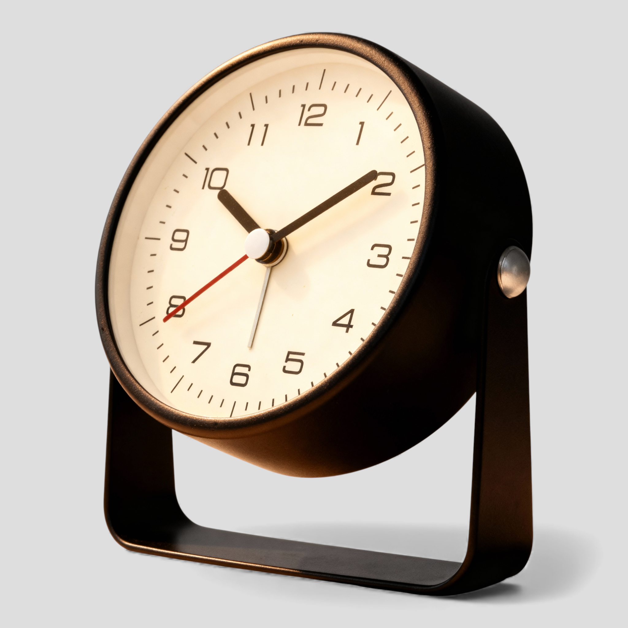 Horloges : Réveil analogique silencieux noir vintage en lin - Style rétro pour chambre à coucher dans de Marche Lino