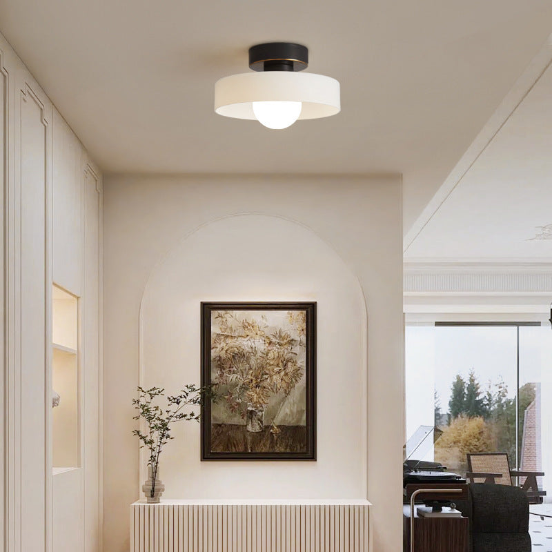 Plafonnier Bauhaus - Géométrique en laiton et verre d'inspiration française