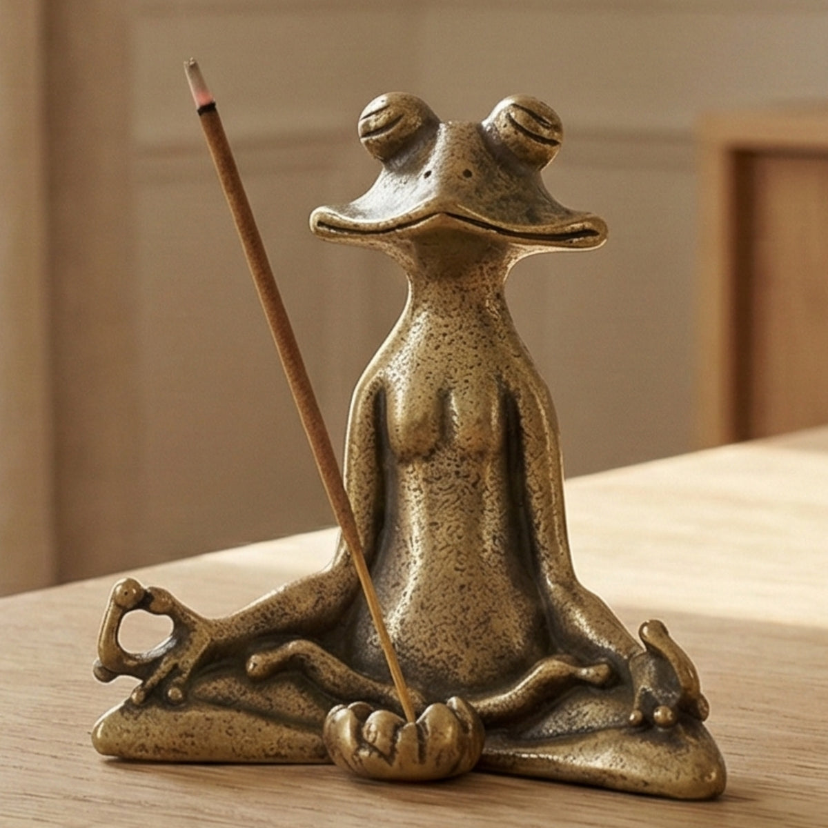 Porte-encens : Brûleur D'encens en Laiton en Forme de Grenouille en Dentelle dans de Marche Lino