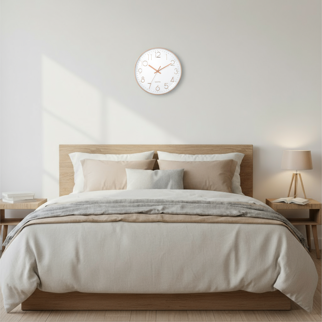 Horloge Murale Silencieuse Design Moderne Verre – 8 Pouces