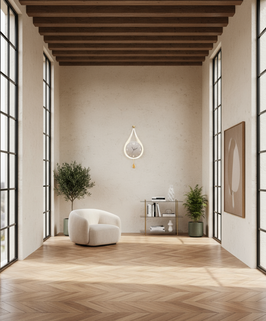 Horloge Murale Design Moderne pour Salon Verre