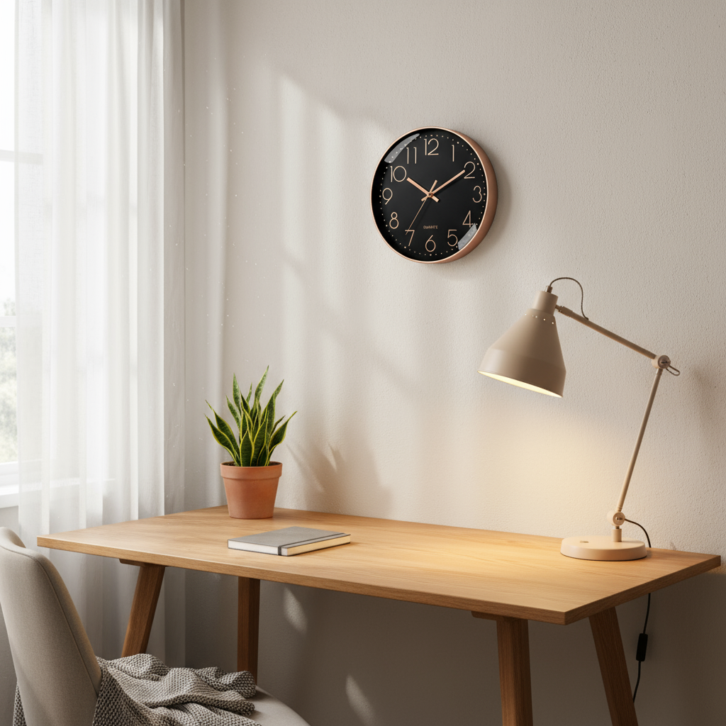 Horloge Murale Silencieuse Design Moderne Verre – 8 Pouces
