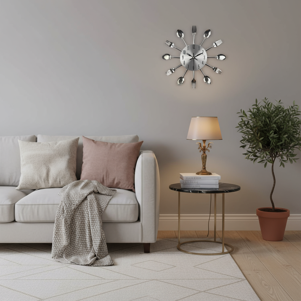 Horloges murales : Horloge Murale Métallique au Design Minimaliste - 12 Pouces dans de Marche Lino