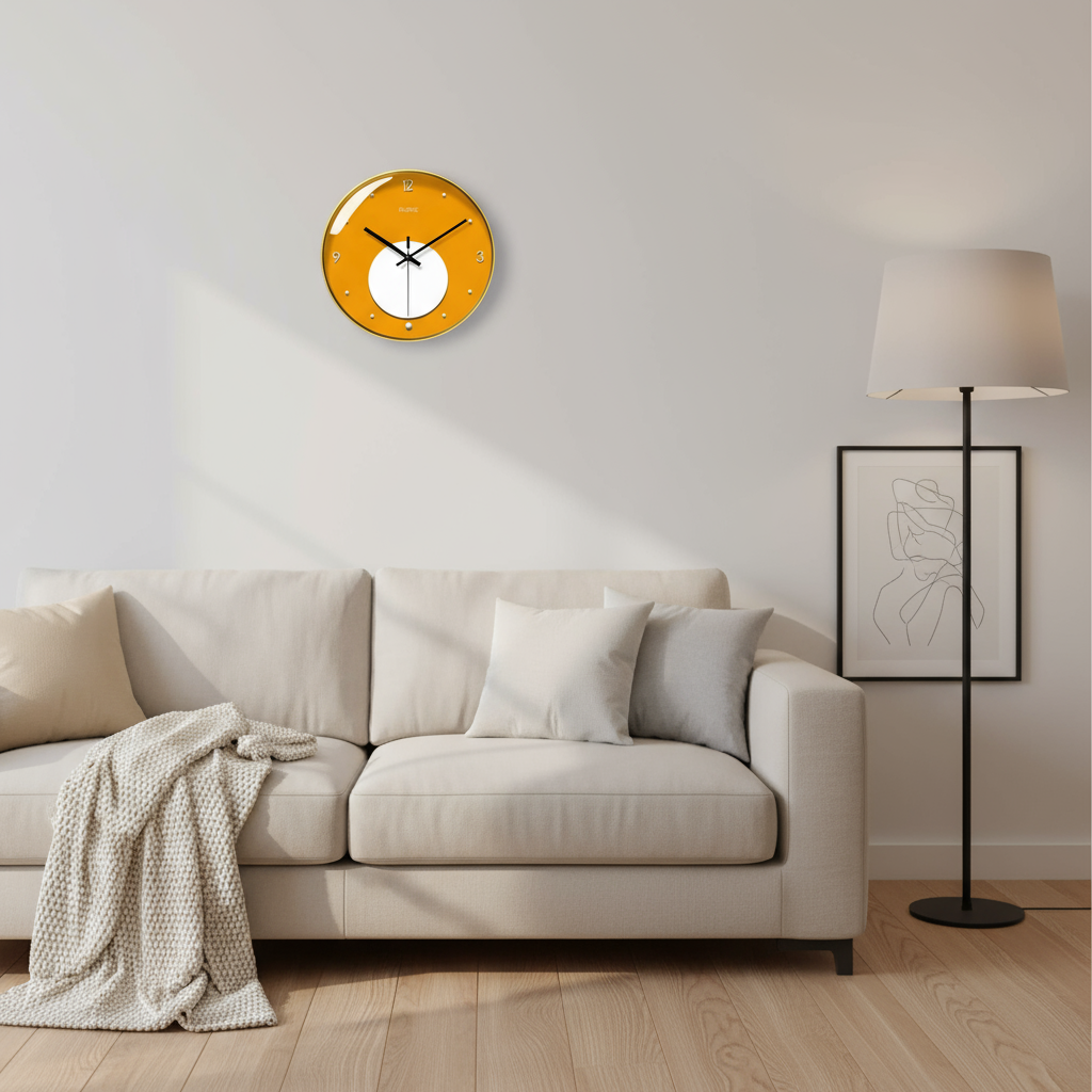 Horloges murales : Horloge Murale Design Quartz Silencieuse Moderne Minimaliste Grande Taille dans de Marche Lino